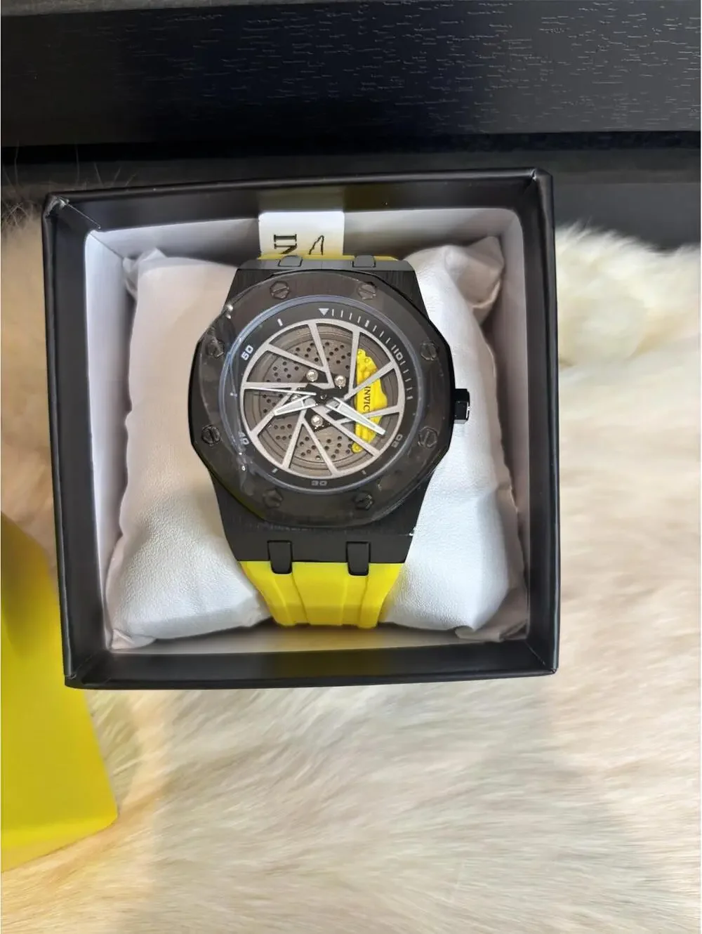 Invicta Yellow and Black Men's Watch with Silicone Band